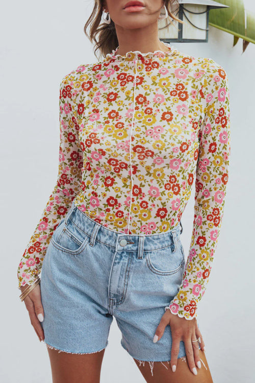 LilliagirlSlim Fit Floral Long Sleeve Top