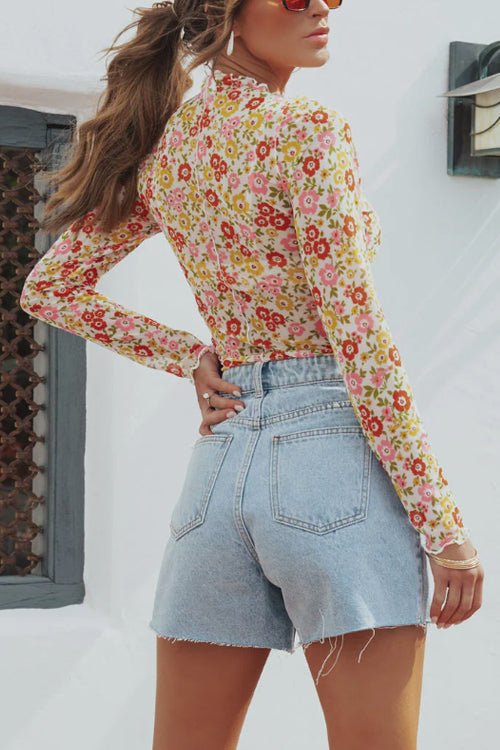 LilliagirlSlim Fit Floral Long Sleeve Top