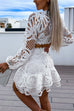 Lilliagirl Hollow Lace Fashion Embroidery Suit Dress