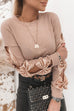 Lilliagirl Fashion Sequined Stitching Knitted Long Sleeved Top