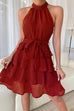 Lilliagirl Fashion Stitching Sleeveless Ruffle Dress