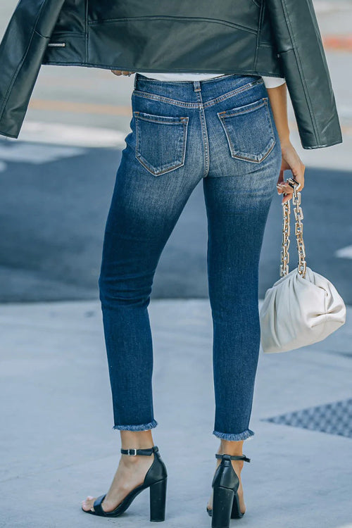 Lilliagirl  Fashion Button Casual Jeans