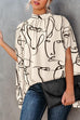 Lilliagirl Casual Loose Printed Bat Sleeve T-Shirt