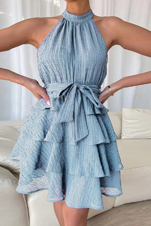 Lilliagirl Fashion Stitching Sleeveless Ruffle Dress