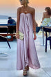 Lilliagirl Chic Solid Loose Off Shoulder Sleeveless Long Dress