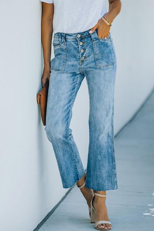 Lilliagirl Fashion Buttons Slim Jeans