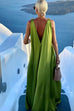 Lilliagirl Fashion Chic Deep V-neck Sling Sleeveless Long Party Dress