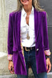 Lilliagirl Fashion Casual Reversible Printed Lapel Long Sleeve Suit Coat