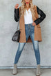 Lilliagirl Fashion Casual Colorblock Long Sleeve Slim Pockets Coat