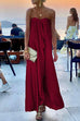 Lilliagirl Chic Solid Loose Off Shoulder Sleeveless Long Dress