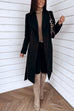 Lilliagirl Fashion Solid Lapel Long Sleeve Mid-length Coat
