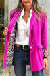 Lilliagirl Fashion Casual Reversible Printed Lapel Long Sleeve Suit Coat
