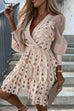 Lilliagirl Fashion Chic Solid V Neck Long Sleeve Slim Dress