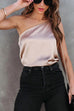 Lilliagirl Fashion Chic Solid Sling Oblique Shoulder Top