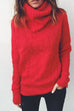 Lilliagirl Autumn Winter Chic Solid Turtleneck Long Sleeve Loose Sweater
