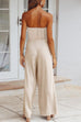 Lilliagirl Summer Chic Strapless Straight-leg Lace Up Jumpsuit