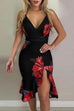 Lilliagirl Safflower Printed Ruffle Wrap Dress