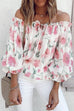 Lilliagirl Boat Neck Flower Ruffle Blouse Top
